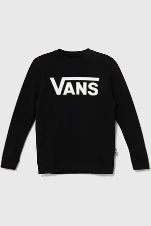 Vans Dětská bavlněná mikina CLASSIC II CREW barva, s potiskem, VN000K99BLK1