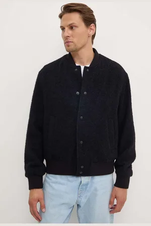 IRO Vlněná bomber bunda tmavomodrá barva, přechodná, oversize, MP137DARREN