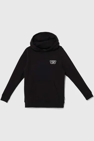 Vans Dětská bavlněná mikina BY Full Patched II PO barva, s kapucí, s potiskem, VN000JBEBLK1