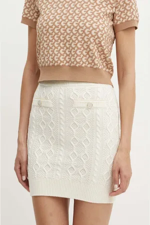 Guess Sukně s příměsí vlny ISABELLE barva, mini, pouzdrová, W4YD58 Z37L1