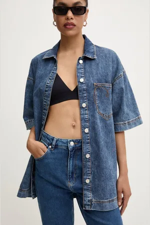 Moschino Džínová košile dámská, relaxed, s klasickým límcem, 0214.8224