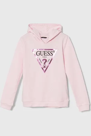 Guess Dětská bavlněná mikina barva, s kapucí, s potiskem, J83Q14 KAUG0
