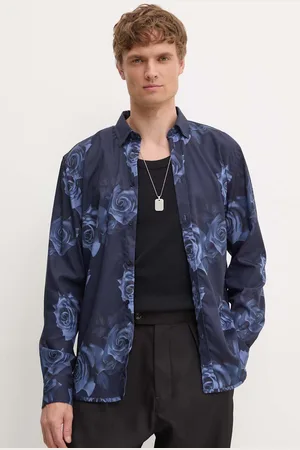 Bruuns Bazaar Košile VaniBBGilly pánská, tmavomodrá barva, regular, s límečkem button-down, BBM2402