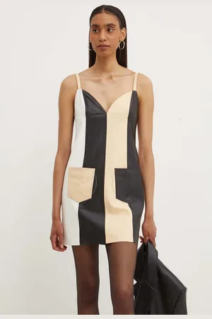 Moschino Kožené šaty mini, 3704.8216
