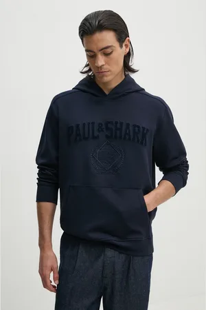 Paul & Shark Mikina pánská, tmavomodrá barva, s kapucí, s aplikací, 14311879