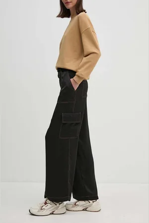 DKNY Kalhoty dámské, barva, jednoduché, high waist, P4EKTX51