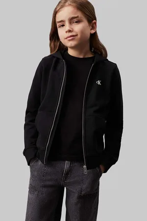 Calvin Klein Dětská bavlněná mikina barva, s kapucí, s potiskem, IB0IB02131