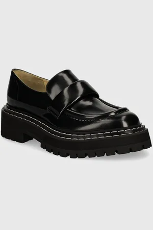 Proenza Schouler Kožené mokasíny Lug Sole dámské, barva, na plochém podpatku, PS43101A