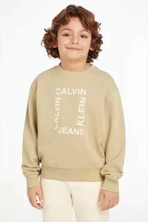 Calvin Klein Dětská bavlněná mikina barva, s potiskem, IB0IB02133
