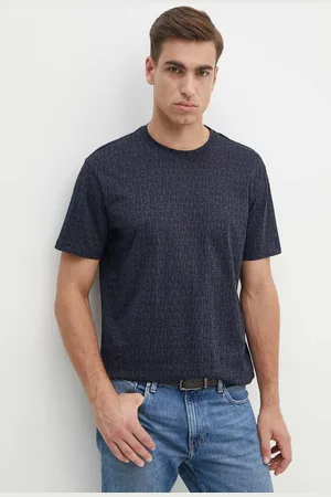 Armani Exchange Bavlněné tričko tmavomodrá barva, 6DZTJA ZJH4Z
