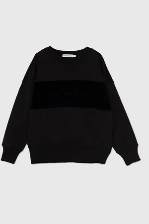 Calvin Klein Dětská bavlněná mikina barva, s aplikací, IB0IB02135