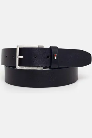 Tommy Hilfiger Kožený pásek pánský, tmavomodrá barva, AM0AM12554