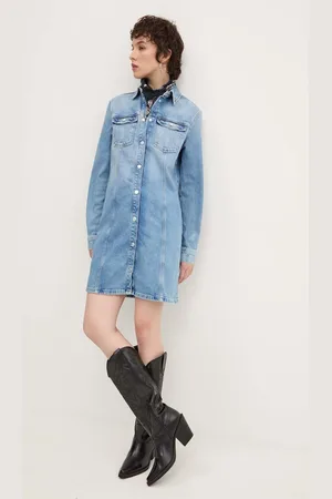 Tommy Hilfiger Džínové šaty barva, mini, DW0DW18709
