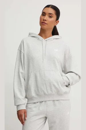 New Balance Mikina French Terry Small Logo Hoodie dámská, barva, s kapucí, melanžová, WT41507AHH