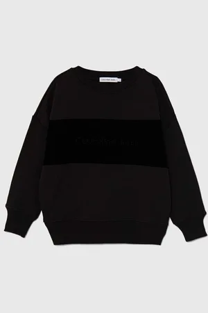 Calvin Klein Dětská bavlněná mikina barva, hladká, IB0IB02135