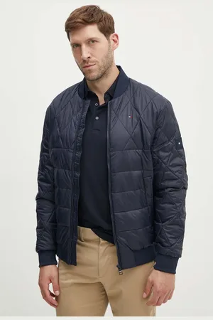 Tommy Hilfiger Bomber bunda tmavomodrá barva, přechodná, MW0MW36325