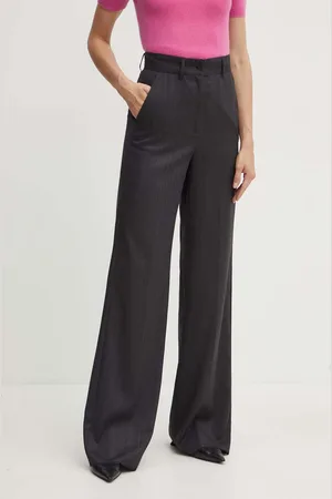 MARELLA Vlněné kalhoty barva, široké, high waist, 2423136091200