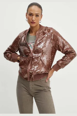 Guess Bomber bunda ANTONIA barva, přechodná, oversize, W4YL12 WGAH0