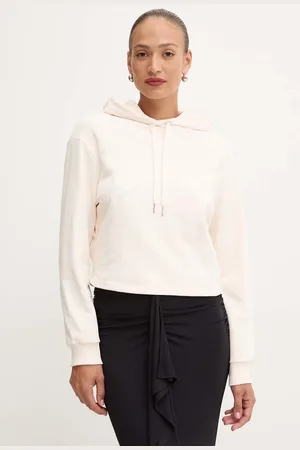 Armani Exchange Bavlněná mikina dámská, barva, s kapucí, s potiskem, 6DYM81 YJFZZ