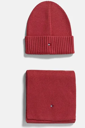 Tommy Hilfiger Dětská bavlněná čepice a šála barva, AU0AU01937