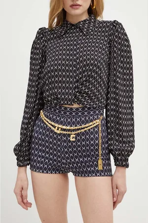 Elisabetta Franchi Kraťasy dámské, barva, vzorované, high waist, SHS0146E2