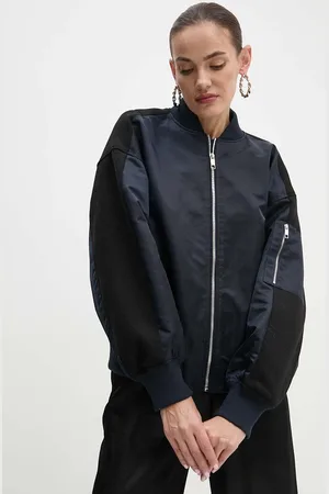 HUGO BOSS Bunda z vlněné směsi tmavomodrá barva, přechodná, 50518933