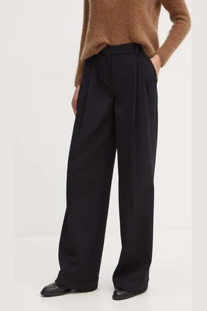Pinko Kalhoty s příměsí vlny barva, jednoduché, high waist, 103701 A1XX
