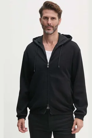 Emporio Armani Oboustranná mikina pánská, barva, s kapucí, hladká, 6D1MD3 1JHSZ