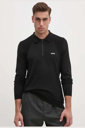 HUGO BOSS Svetr pánský, černá barva, 50520604