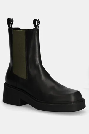 Furla Kožené kotníkové boty College Chelsea Boot dámské, barva, na plochém podpatku, YI49FCG BX1327 3526S
