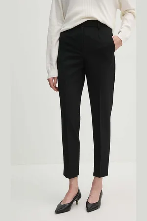 Pinko Kalhoty s příměsí vlny barva, jednoduché, high waist, 103702 A1XX
