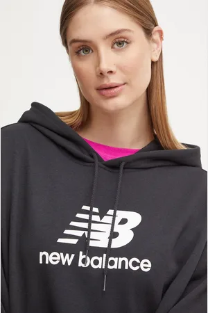 New Balance Mikina dámská, barva, s kapucí, s potiskem, WT41504BK
