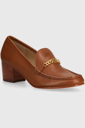 Ralph Lauren Kožené lodičky Winslet barva, na podpatku, 802942573002