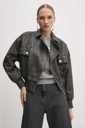 Elisabetta Franchi Džínová bunda dámská, barva, zimní, oversize, BJ31I46E2