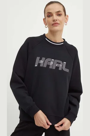 Karl Lagerfeld Bavlněná mikina dámská, barva, s potiskem, 245W1803