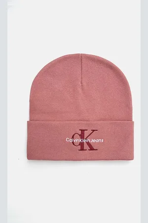 Calvin Klein Bavlněná čepice fialová barva, z tenké pleteniny, K60K612668
