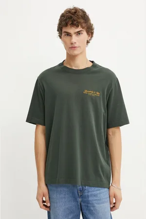 Abercrombie & Fitch Bavlněné tričko barva, s aplikací, KI123-4149