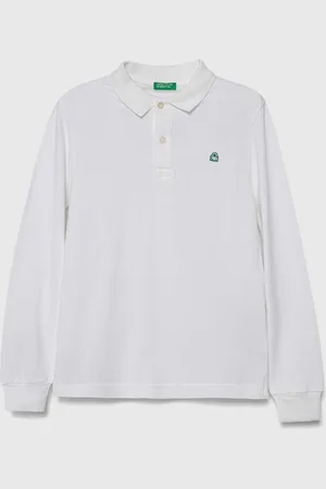 Benetton Dětské bavlněné tričko s dlouhým rukávem barva