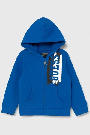 Guess Dětská bavlněná mikina s kapucí, s potiskem, N4YQ00 KA6R3