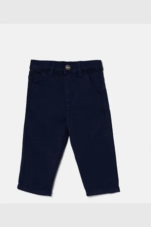 Benetton Dětské kalhoty tmavomodrá barva, hladké, 41HQGE023