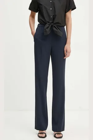 THEORY Kalhoty dámské, tmavomodrá barva, jednoduché, high waist, O0509226