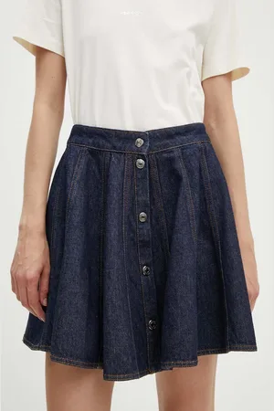 Msgm Džínová sukně tmavomodrá barva, mini, áčková, 3741MDD237.247766