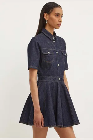 Msgm Džínové šaty tmavomodrá barva, mini, 3741MDA234.247766