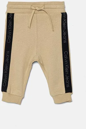 Calvin Klein Kojenecké bavlněné tepláky barva, s aplikací, IN0IN00194