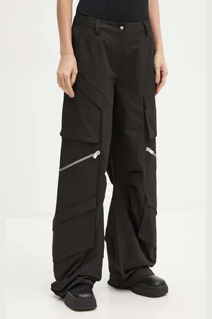 HELIOT EMIL Kalhoty dámské, barva, široké, high waist, HE.W.10.149.BLK01