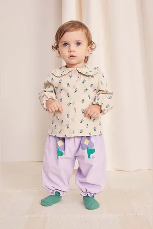 Bobo Choses Kojenecké bavlněné tepláky Pansy Flower barva, s potiskem, 224AB068