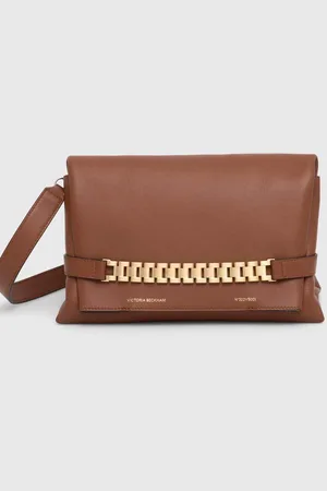 Victoria Beckham Kožené psaníčko Chain Pouch bílá barva, B223AAC004769A