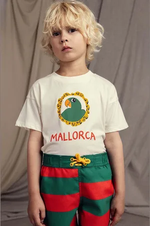 Mini Rodini Dětské bavlněné tričko Parrot barva, s potiskem