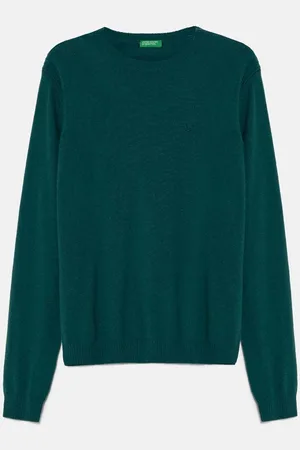 Benetton Dětský svetr s příměsí vlny barva, lehký, 1032C106W
