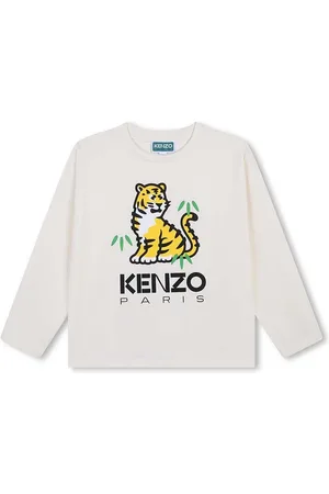Kenzo Dětské bavlněné tričko s dlouhým rukávem barva, s potiskem, K60740